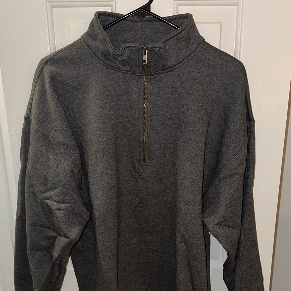 Men's Gray Half-Zip Sweater